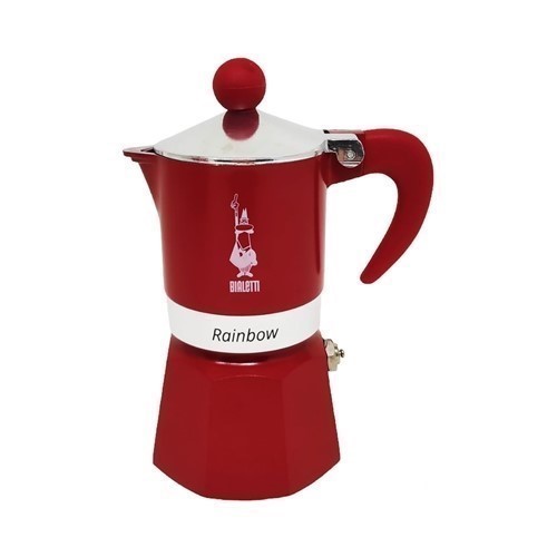 CAFETERA BIALETTI RAINBOW 3TZAS ROJA SCHIACCIANOCI